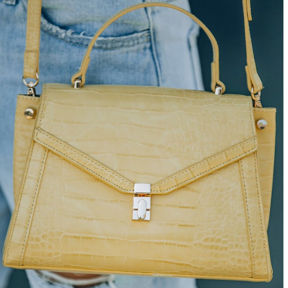 VICI lemon crocodile handbag